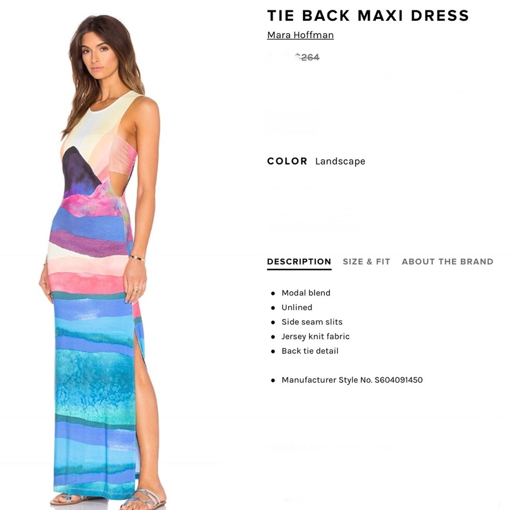 Mara Hoffman Tie back maxi dress